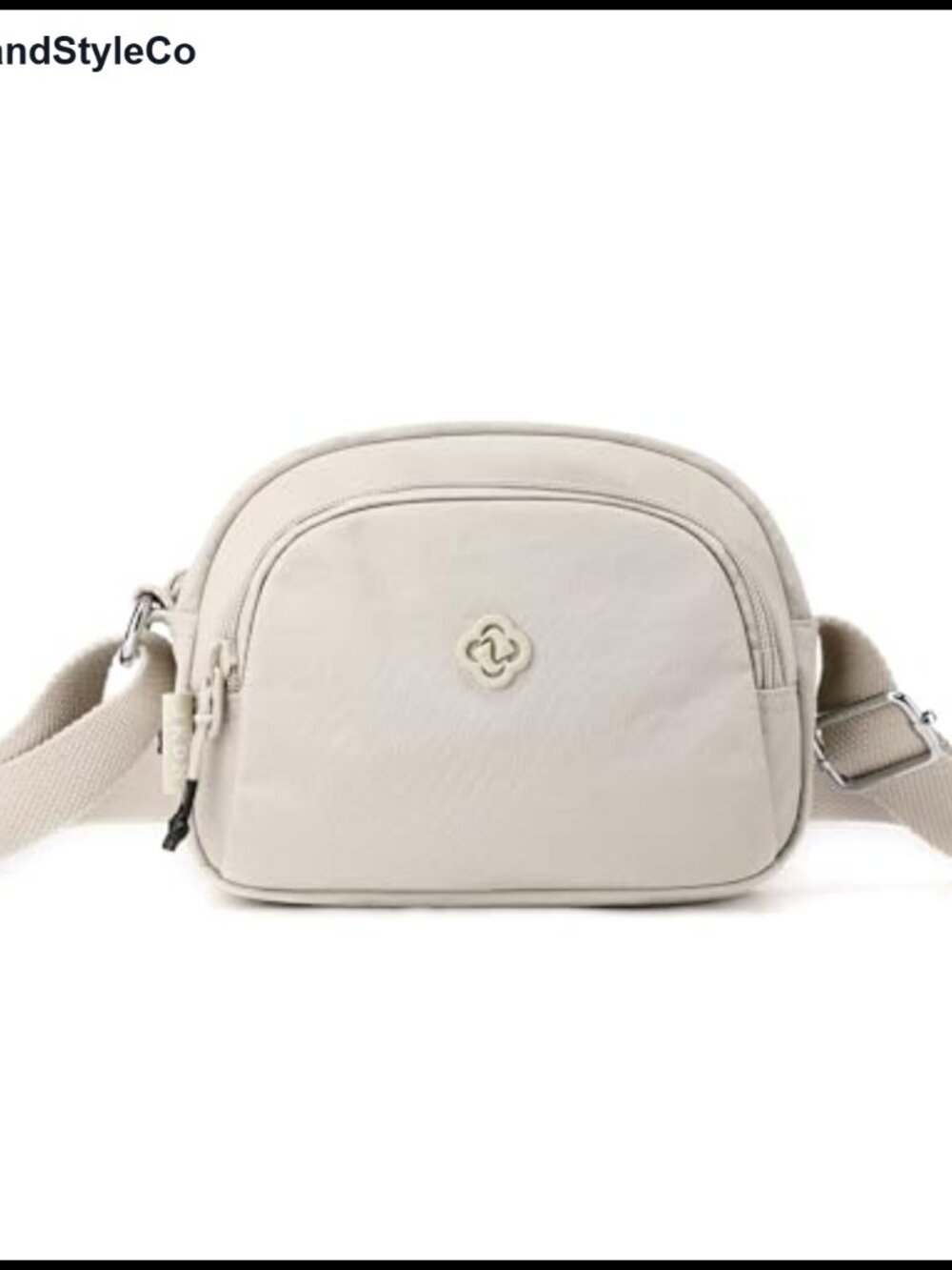 Nylon Small Crossbody Bag Water Repellent Multi Zipper Purse